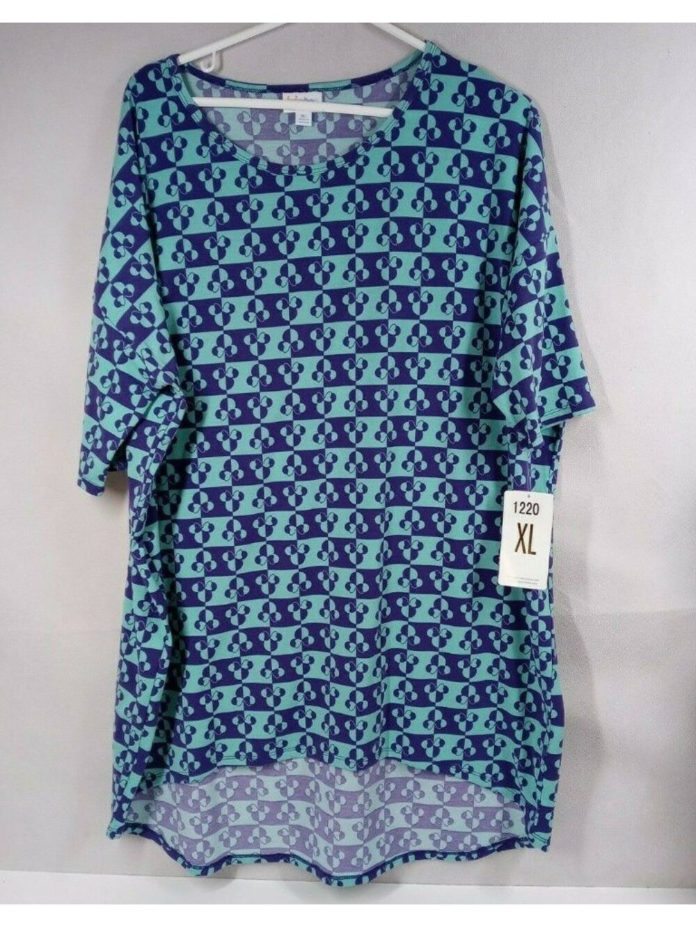 NWT Lularoe Irma Tunic Dark Blue & Light Blue With Minnie Mouse Design Size XL